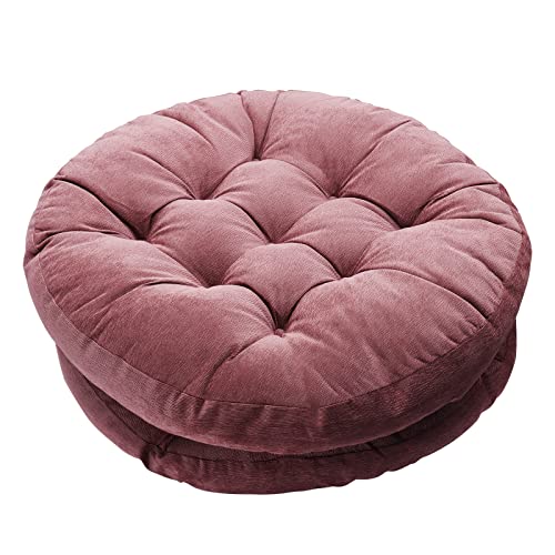 Tiita Round Hanging Chair Cushions 22"x22" Patio Chair Cushion for Outdoor Furniture Seat Pads Set of 2 Meditation Cushion for Yoga Living Room Sofa Balcony, Coral Pink