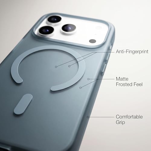 Image of amazon basics Luxury Paper Thin Case Cover for iPhone 17 Pro | Matte Finish | Compatible with magsafe | (Dark Blue, iPhone 17 Pro)