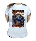 MERCHANDMANIA Camiseta Mujer A3 Libro de Las Estrellas astrologia Astral magico fantastico Woman Tshirt