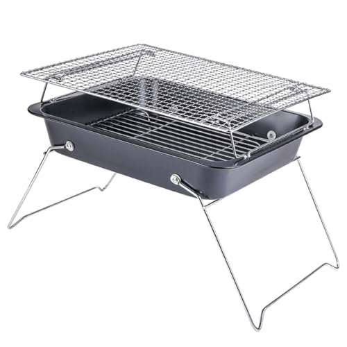 Barbacoa Carbon de Acero Inoxidable para Exteriores, Parrilla Barbacoa Ideal para Camping, Picnic