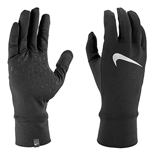 NIKE NGM11S S/M carta Football Mens Fleece Gloves RG, Solid, 082 Black/Black/Silver