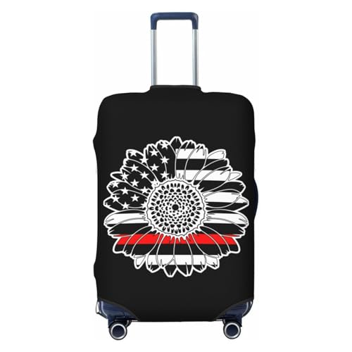 Sunflower Red Line Travel Luggage Cover Suitcase Protector Bag,Double-Sided Printed Fits 18-32 Inch Luggage,Suitcase Sleeve For Kid And Adult,X-Large