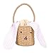 DOITOOL Bunny Rattan Easter Basket Cute Easter Bunny Kosz Dla Dzieci Dekoracyjne Wielkanocne Rabbit Prezent Torby Z Składanym Uszami Pisanki Cukierki I Prezenty Chłopców I Dziewcząt