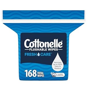 Cottonelle Fresh Care Flushable Wet Wipes, Adult Wet Wipes, 1 Refill Pack, 168 Wipes Per Pack, Packaging May Vary