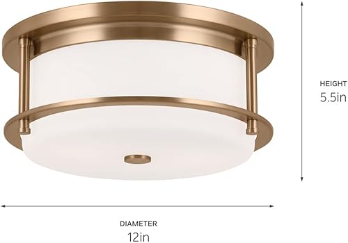 Miniatura 4 de Kichler Brit 52595CPZ - 2 luces empotradas de 12 pulgadas con cristal de ópalo grabado satinado en bronce champán