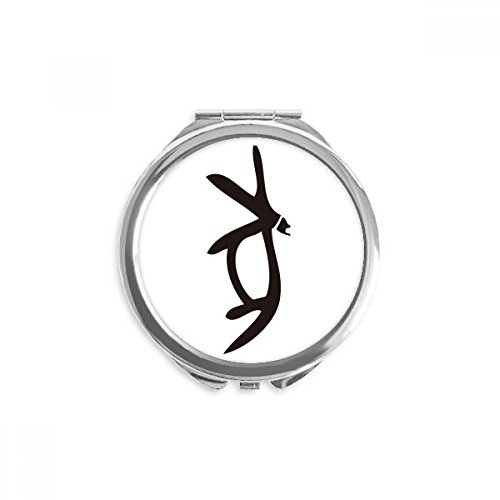 Miroir rond maquillage de poche signe zodiaque chinois cochon multicolore