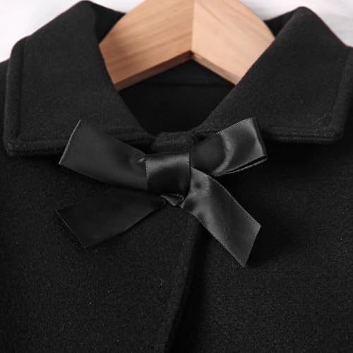 Toddler Baby Girl Dress Coat Long Sleeve Solid Color Buttons Jacket Coat Fall Winter Outfit3