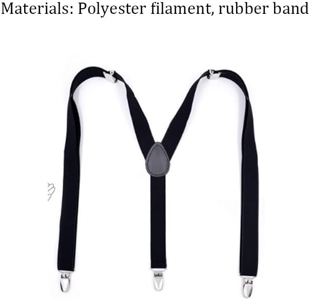 Suspenders Men 3 Clips Strap Clip Elastic Shoulder Straps Polyester