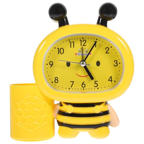 Cabilock 1pezzi Orologio Da Forma Con Controllo Sonoro Portapenne Per Temperatura Batteria Giallo