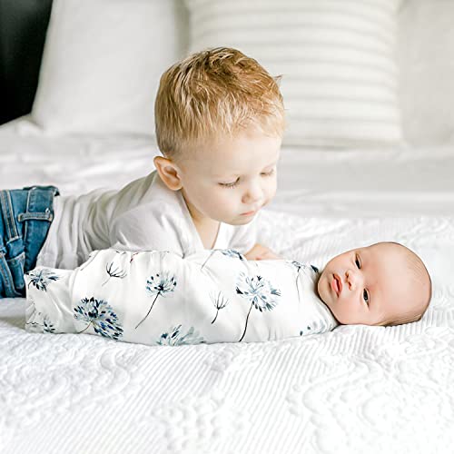 Image of GRSSDER Baby Blankets Super Soft Jersey Knit Swaddle Blanket for Baby Girls and Boys, Double Layer Receiving Blankets 34 x 44 Inches Extra Large for Baby Show Gift, Pretty Swan /Dandelion Pattern
