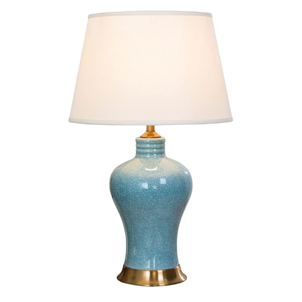 SGKOMN 22.4" Ceramic Metal Table Lamps Chinese Traditional Bedside Desk Nightstand Lamp For Bedroom Living Room Lamps-33 * 57cm