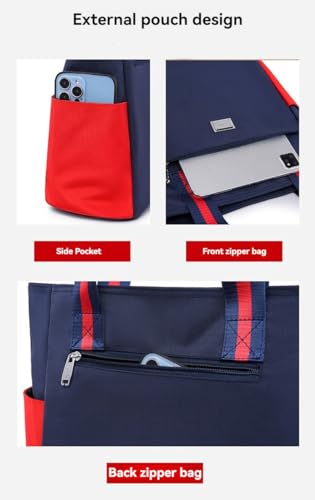 Large Capacity Water Repellent Multi Pocket Nylon Shoulder Bag With Zipper,For Work Travel Storage Handbag3