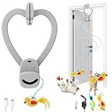 CATPICK Interactive Cat Toys for Indoor Cats - Automatic Flying Bird & Mouse Doorway Hanging Toy, USB Rechargeable Electric Kitten Toy for Hunting Instinct, Enrichment & Exercise, 2 Birds & 1 Mouse