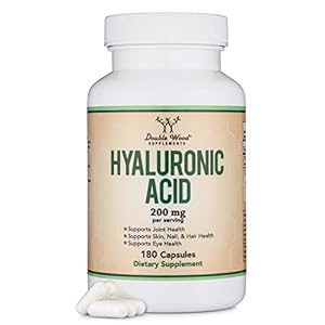 Hyaluronic Acid Supplements -180 Capsules (Enhances Effects of Hyaluronic Acid Serum for Face) 200mg Per Serving for…