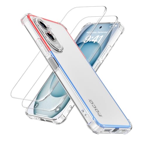XINYEXIN Funda para Xiaomi Poco M7 4G (171 European) con 2 Piezas Protectores de Pantalla Cristal Templado – Carcasa Transparente Flexible TPU con Esquinas Airbag, Antideslizante