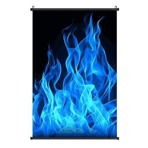 Poster Blue Flame avec crochet amovible tableau toile salon 40x61 cm
