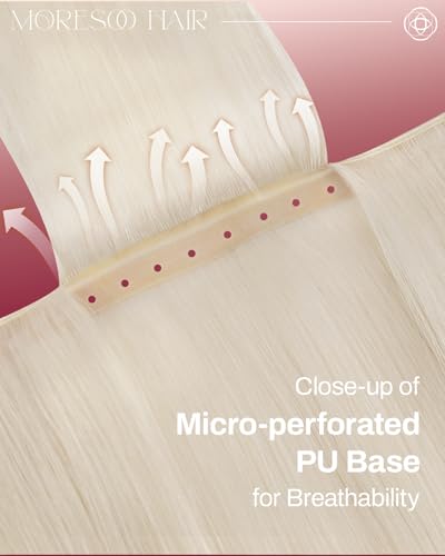Image of Moresoo Butterfly Hair Weft Extensions, Platinum Blonde, 24 Inch 100g | silky remy strands bring bold platinum length to editorial content, destination events and refined evening styling
