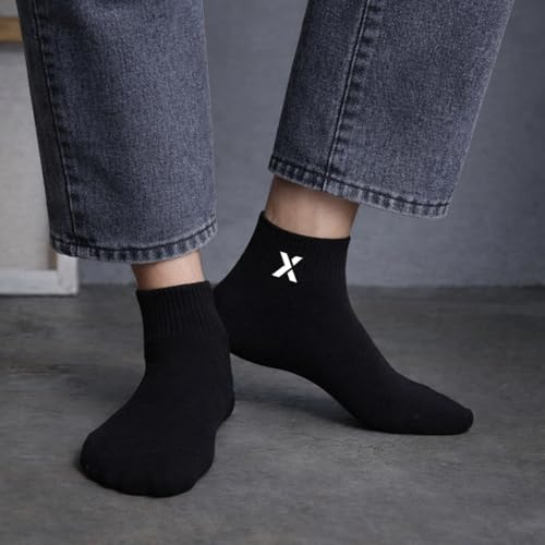 Image of RECKZOZ Men's Cotton Blend Ankle Length Socks, Multicolour, Free Size, Breathable, Casual Wear, 5 Pair
