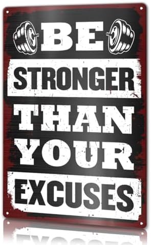 Gym Metal Sign Wall Decor for Home Gym Workout Room Fitness Room ...