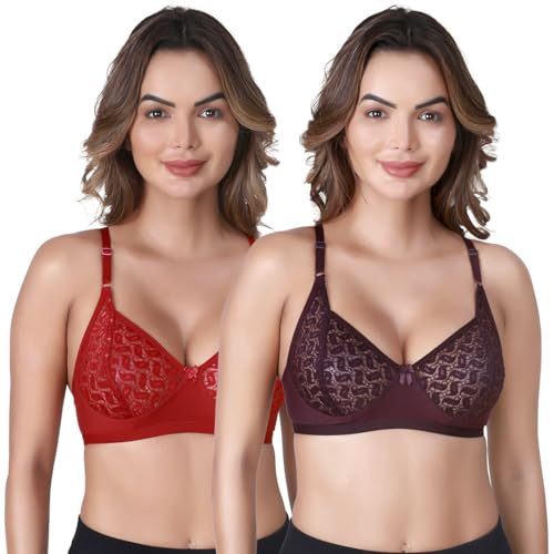 Image of SKDREAMS Naina Net Seamed Non Padded Full Coverage Non-Wired Women Full Coverage Bra