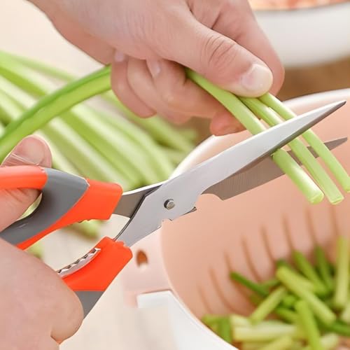 Image of Plant Scissors for Home Gardening, Non-Slip Handle with Easy Grip, Rust-Resistant, Heavy-Duty, Ideal for Trimming, Cutting, Cracking Nuts & Bottle Opener