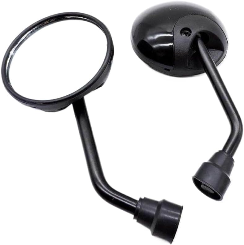 Universal Front 10mm 0.39 Inch Thread Diameter Motorcycle Rear View Mirror Round Compatible With Motorcycles(1Pair Carbon pattern)