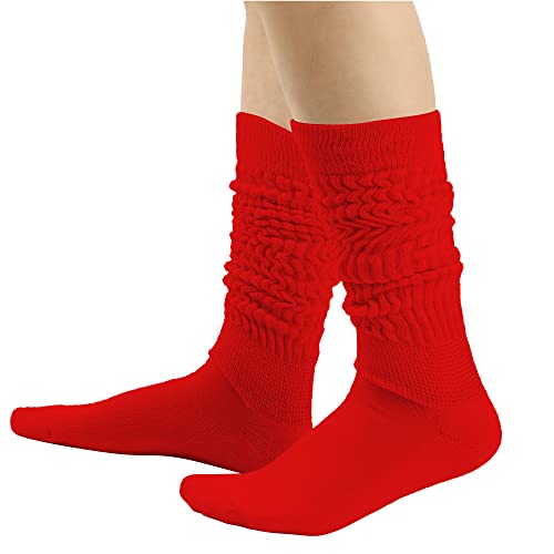 Image of DOOVID Slouch Knee High Cotton Long Scrunch Boot Socks for Women