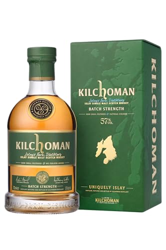 Kilchoman Batch Strength | Islay Single Malt Scotch Whisky | 57% ABV | 70cl Bottle with Gift Box | Non Chill Filtered | Natural Colour | Peat Smoke & Citrus Sweetness