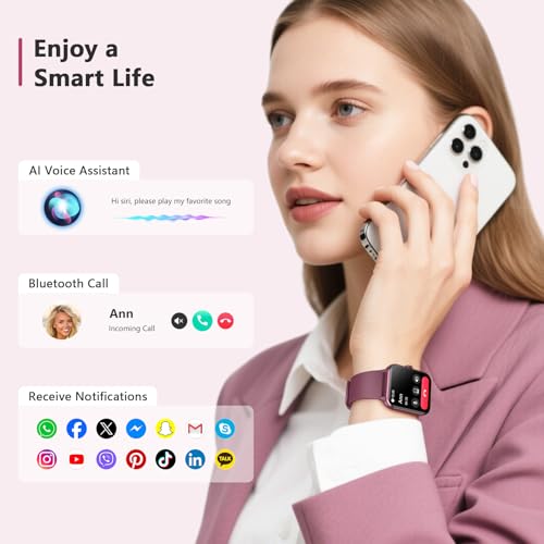 Image of Blackview 2026 Fitness Tracker (Answer /Make Calls), Smart Watch for Men and Women with Heart Rate /SpO2 /Sleep Monitor /2 Straps, 100+ Sports Modes, IP68 Waterproof Activity Tracker for Android /iPhone