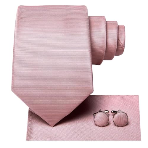 Image of Dubulle Mens Paisley Striped Tie Woven Necktie for Men and Handkerchief Cufflinks Set Wedding Formal Business