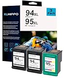 94 95 Ink Cartridge Replacement for HP 94 95 Ink Cartridge Compatible for HP OfficeJet H470 150 100 DeskJet 460 5740 PSC 1610 1600 Photosmart 8450 8300 8330 Printer (2 * 94 Black 1 * 95 Tri-Color XL)