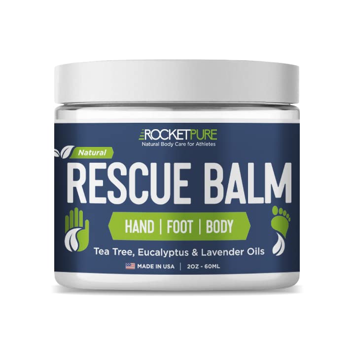 Rocket Pure Natural Tea Tree Balm - Foot Balm, Hand Balm, Body Balm, Heel Balm - Foot Balm for Dry Cracked Feet, Heel Balm for Dry Cracked Feet, Eczema Balm - Tea Tree Oil Balm for Skin Irritations