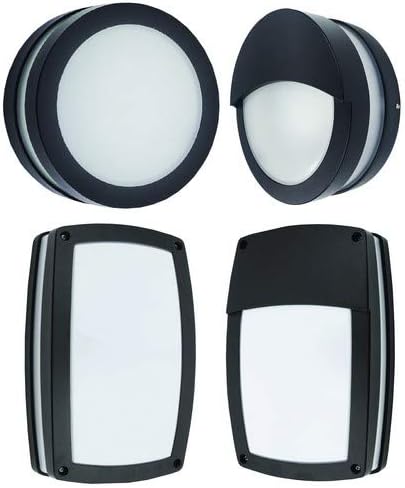 72152 LED Rectangular Bulkhead Lighting44; 4000K - Full Lens Black Housing