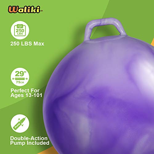 Waliki Hopper Ball | Adults 13-101 | Hippity Hop | Jumping Hopping Ball | Space Hopper | Purple 29” #TOP3