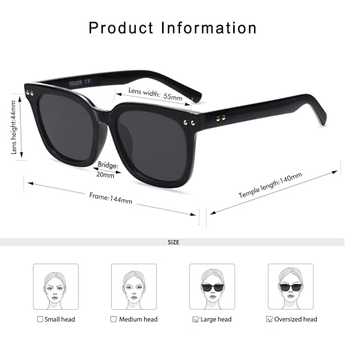 Retro Oversized Square Polarized Sunglasses for Womens Men Classic Trendy UV400 Vintage Sunnies AP36474