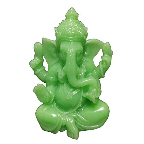 ANWUYANG Foxi 1pcs Glowing Résine VertClair Ganesha Statue De Bouddha Ornement, Homme Dieu Fait Jade Elephant Stone Sculpture Artisanat, Miniatures Statues...
