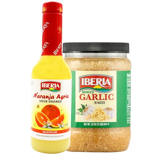 Iberia Minced Garlic In Water, 32 oz + Iberia Naranja Agria, 20 Ounce