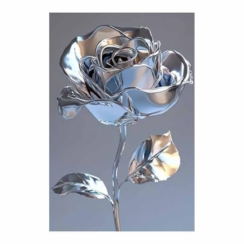 Tableau horizontal rose et argent moderne 70x100 cm TERUEA