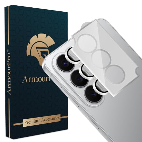 Image of ArmourPro Camera Lens Protector for Samsung Galaxy S26 and Samsung S26 Plus with Auto Alignment Installation Frame, AR+AF Coated Tempered Glass Camera Rings, Anti-Scratch, Case Friendly | Silver