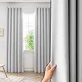 Verdunkelungsvorhänge für Wohnzimmer, 2 Stück, 50 x 50 cm, 100 % Polyester, UV-Schutz, isolierende Ösenvorhänge für Erwachsene, Schlafzimmer und Heimdekoration, Weiß