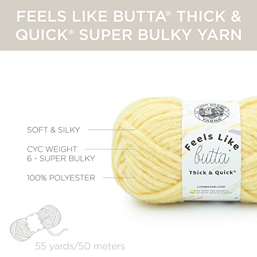 Image of Lion Brand Yarn Feels Like Butta Thick & Quick Yarn, Buttered Popcorn