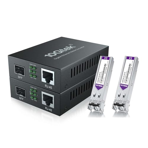 Convertidor de medios Gigabit para conectar oficinas mediante fibra LC multimodo y RJ45