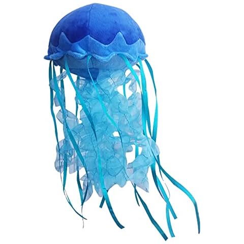JIANEEXSQ Creative Colorful Jellyfish Stuffed Animal Simulation Sea Animal Jelly Fish Plush Toy for Kids's Room Decor Birthday Gift (Blue) Cover