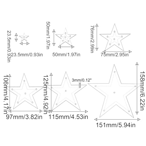 Motif étoile à coudre | Pochoir étoile à coudre à 6 pièces | Accessoire de motif de tricot précis sans glissement pour le projet de récolte de de livre à gratter – vue 8
