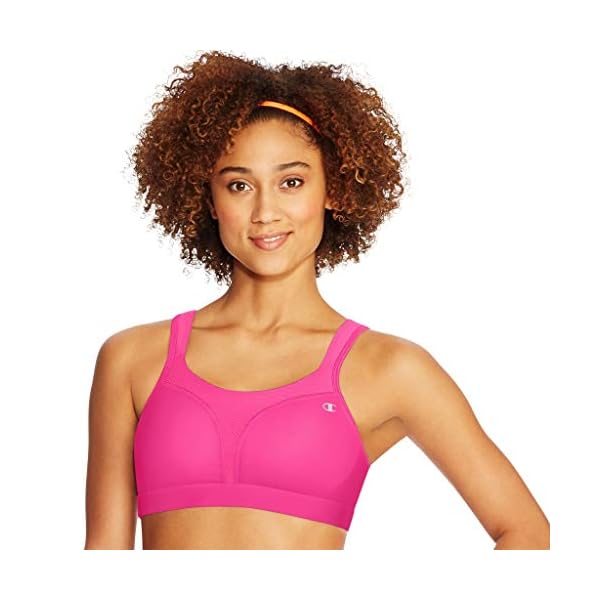 Champion-Womens-Spot-Comfort-Full-support-Sport-Bra Champion womens Spot Comfort Full Support Sports Bra, Pinksicle, 34D US