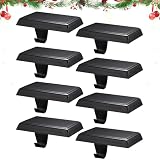 popamaz Christmas Stocking Holders for Mantle, Weighted Stocking Hangers, Christmas Stocking Hooks for Tables Window Fireplace Mantle Decoration(Black,8PCS)