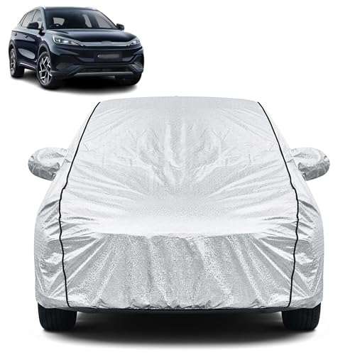 Image of Waterproof Car Cover for BYD ATTO 3 | Dustproof, UV Resistant & Scratch Protection | Soft Cotton Lining | Triple Stitched | Mirror Pockets & Elastic Fit | Silver