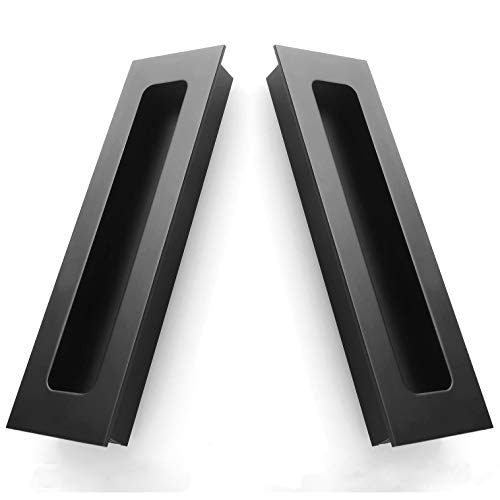 Abuff Barn Door Flush Pull 2 Pack, 5.6 X 1.7 Inch Sliding Door Flush Pulls, Recessed Finger Pulls With Hidden Concealed Screws For Sliding Barn Door, Closet, Pocket Door #TOP15