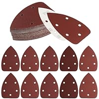 60 Schleifpapier Dreieckschleifer Klett Mouse Schleifpapier Set, 5-Loch Dreieck-schleifpads Set, Körnung 40 80 120 180 240 320 Multitool Schleifplatte Schleifblätter für Deltaschleifer