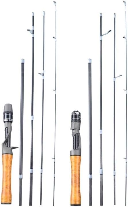 Portable Carbon Lure Rod Solid Wood Grip Short Section Travel